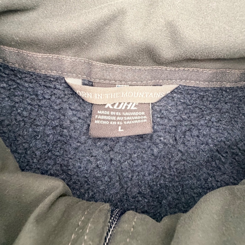 KUHL Revel 1/4 Zip Fleece Pullover Large Navy Blue Acrylic Blend Men - Picture 4 of 8